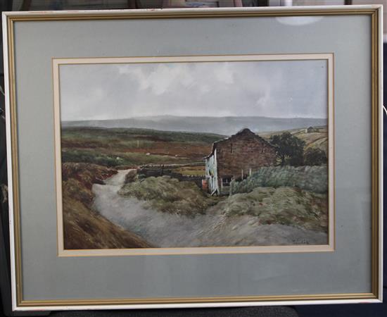 Joseph Pighills (1902-1984) Moorland scenes, largest 13 x 19in.